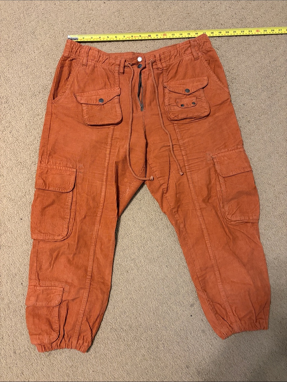 Free People Tahiti Cargo Pants—Orange Corded - Picture 5 of 11